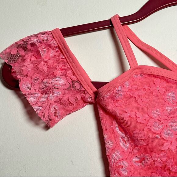 Theatricals Dance Pink Lace tutu Off-Shoulder Child Performance Outfit XSC NWT - Picture 4 of 12